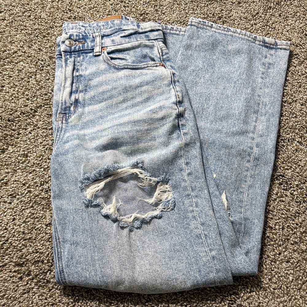 American Eagle Outfitters Distressed Curvy 90’s Straight Jean